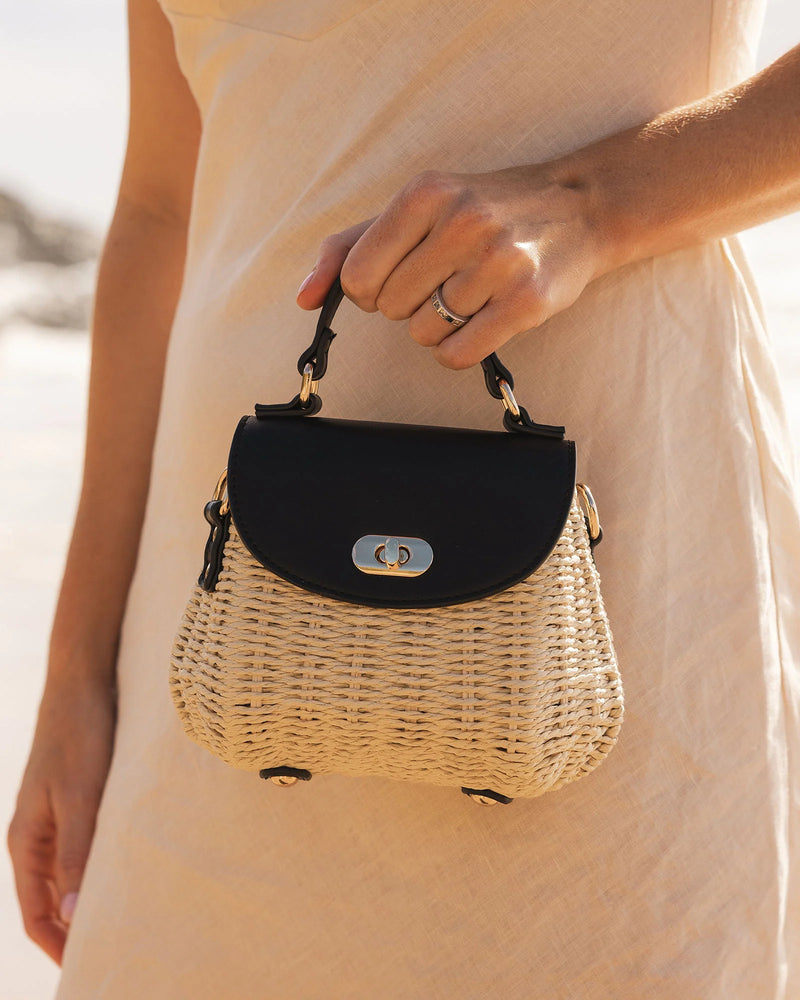 Sandy Raffia Crossbody Bag