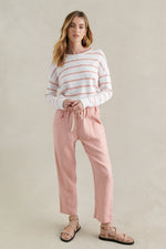 Minnie Top - Peach/White Stripe