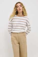 Minnie Top - Taupe Stripe