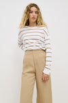 Minnie Top - Taupe Stripe