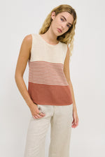 Emma Stripe Tank - Terracotta