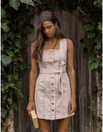 DAHLIA DENIM PANEL MINI DRESS