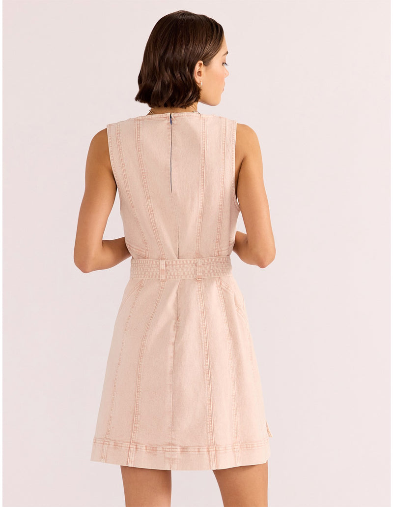 DAHLIA DENIM PANEL MINI DRESS