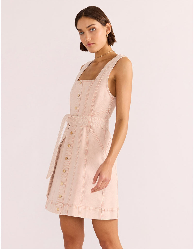 DAHLIA DENIM PANEL MINI DRESS