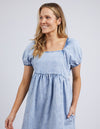 Jade Textured Dress Vintage Mid Blue