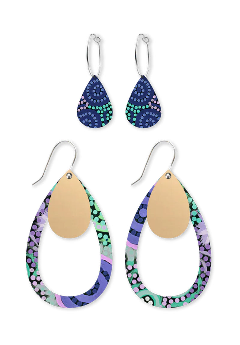 Azeza Possum Dreamtime Trinity Tear Pack Earrings