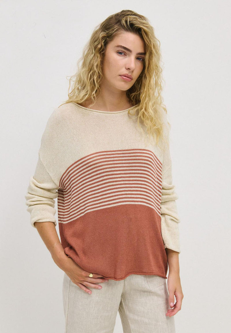 Emma Stripe Knit - Terracotta