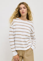 Minnie Top - Taupe Stripe