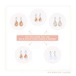 Kiasmin 2 Sunset Layered Trinity Tear Pack Earrings