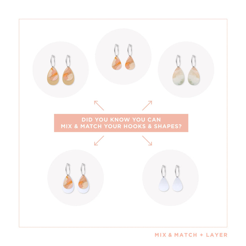 Kiasmin 2 Sunset Layered Trinity Tear Pack Earrings