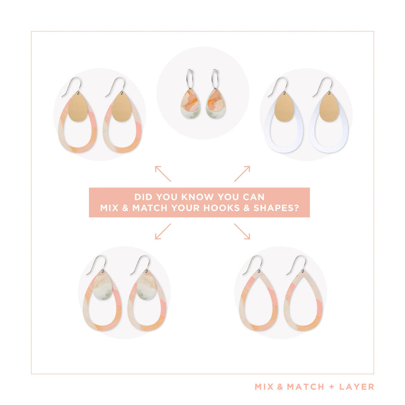 Kiasmin 2 Sunset Layered Trinity Tear Pack Earrings