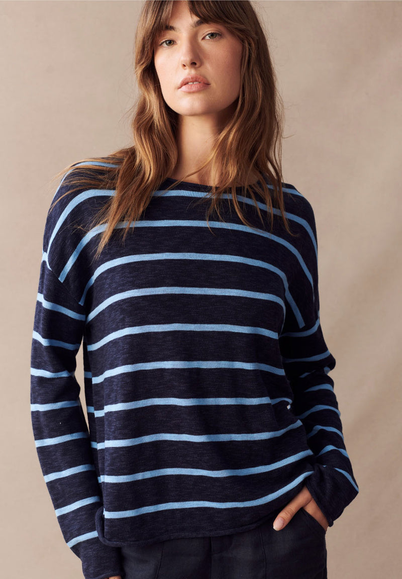 Minnie Top - Navy/Blue Stripe