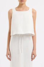 Thilda Linen Top - White