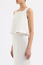 Thilda Linen Top - White