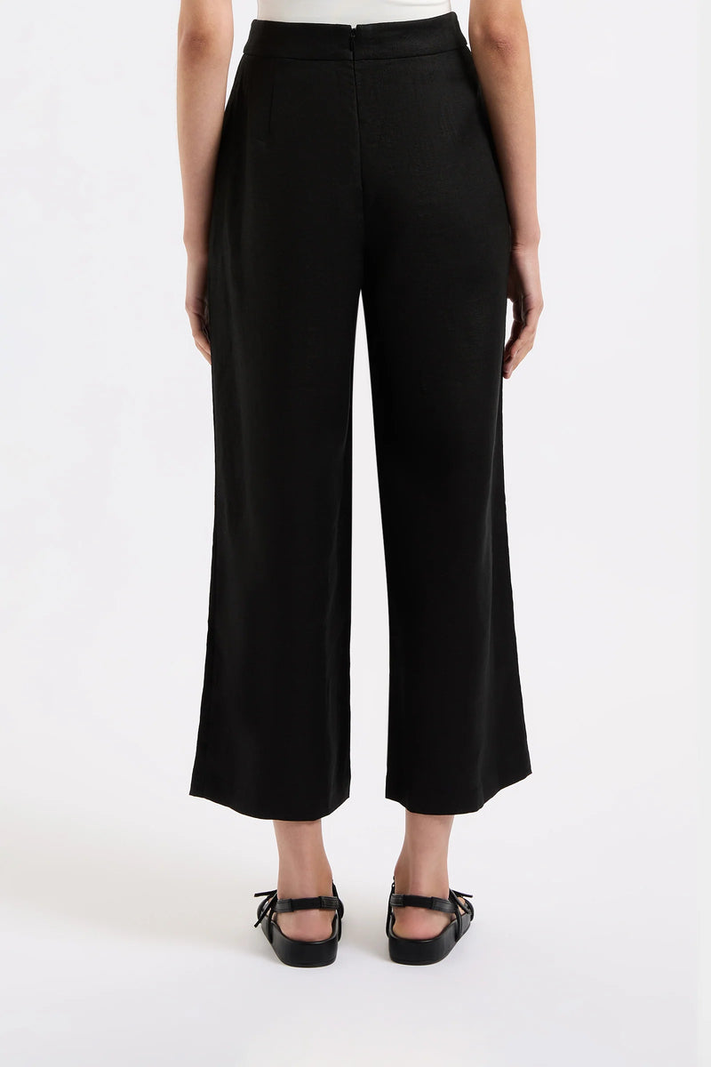 Thilda Linen Culotte - Black