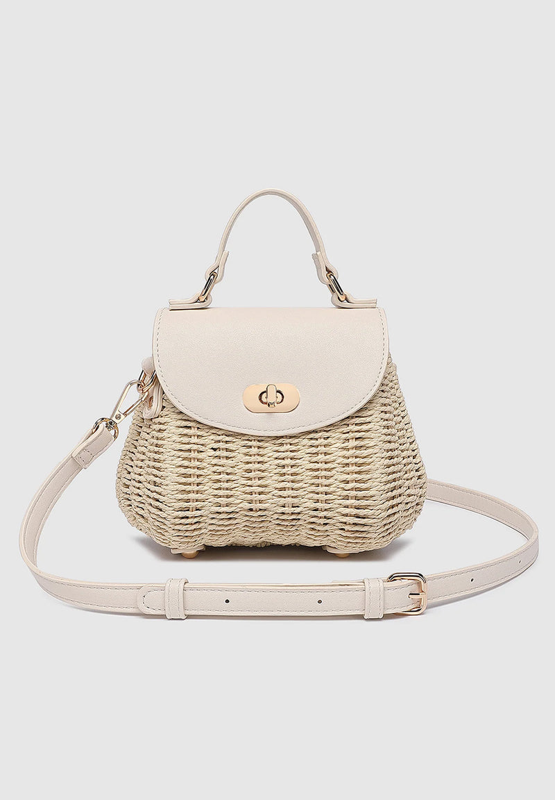 Sandy Raffia Crossbody Bag