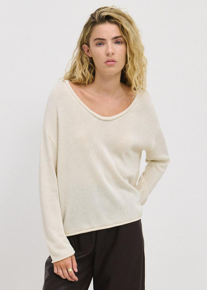 Scoop Neck Knit - Natural