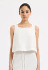 Thilda Linen Top - White