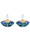 Van Gogh Irises Layered Fan Hoop Earrings