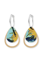 Van Gogh Sunflowers Layered Iconic Outline Hoop Earrings