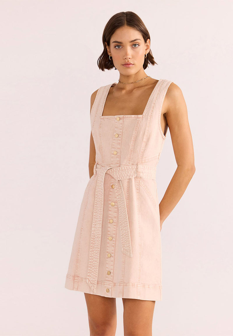 DAHLIA DENIM PANEL MINI DRESS