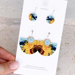 Van Gogh Sunflowers Layered Classic Bell Hoop Pack Earrings