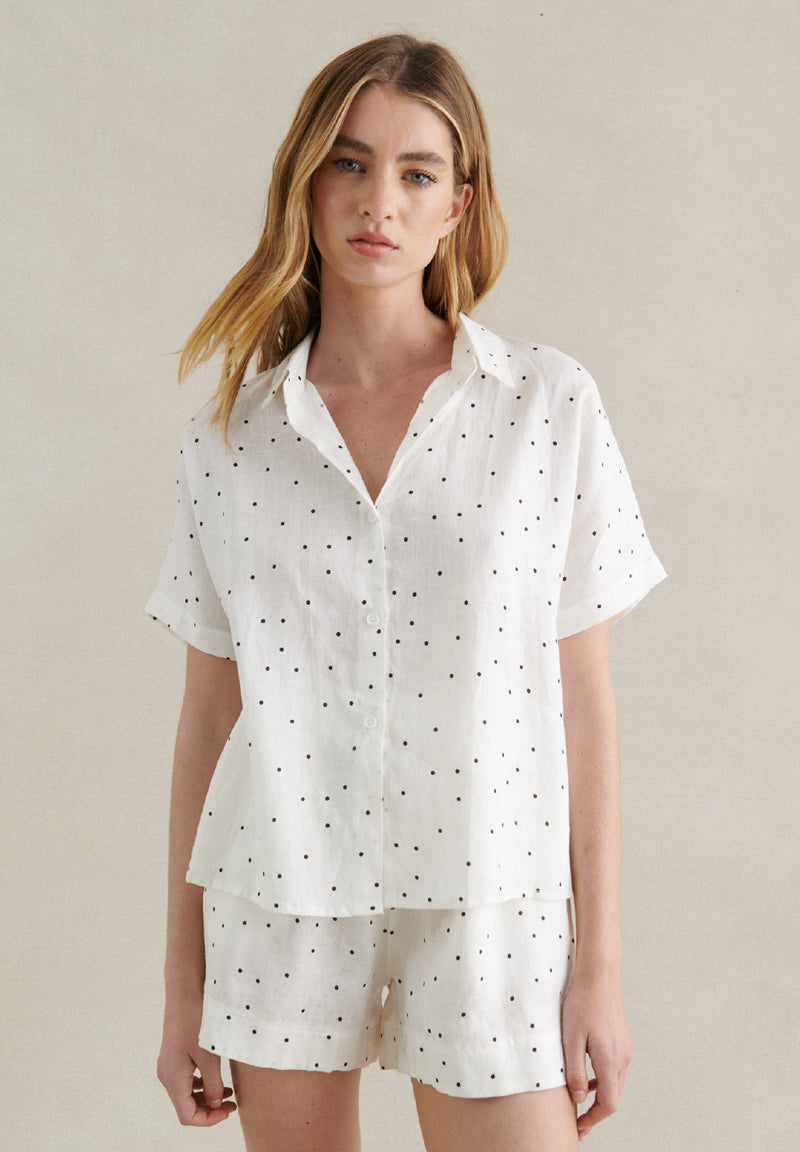 Polka Dot Shirt - White