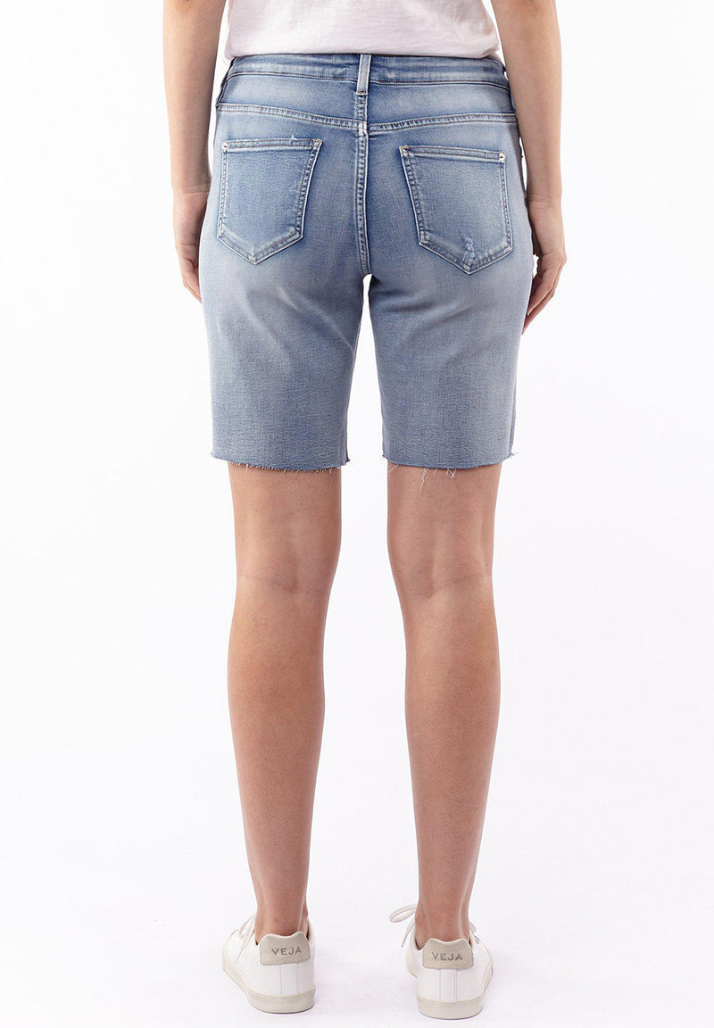 Bonnie Bermuda Denim Longer Length Shorts - White